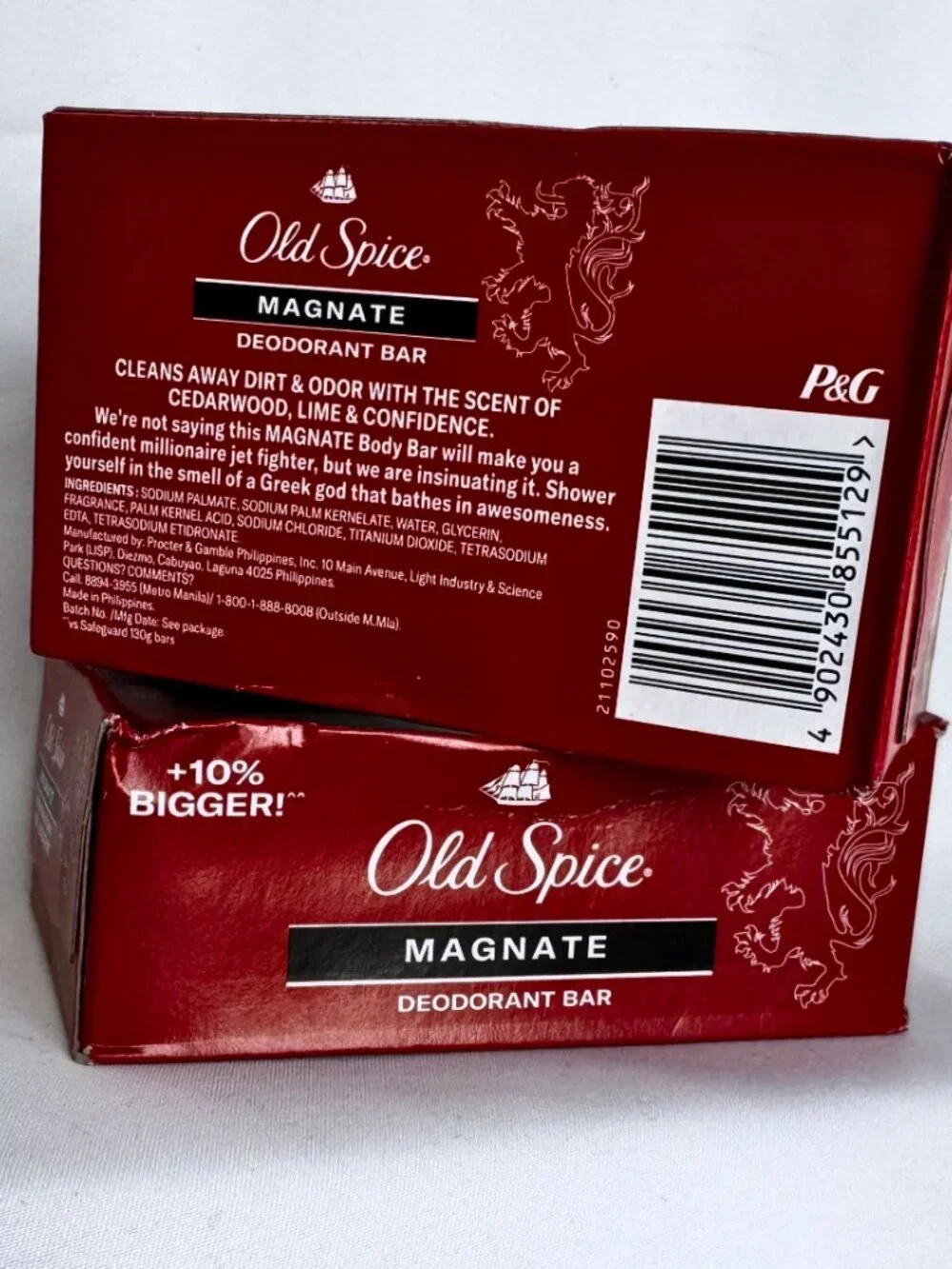 New 2 Pack Old Spice Magnate Bar | Long Lasting Scent | 143 g